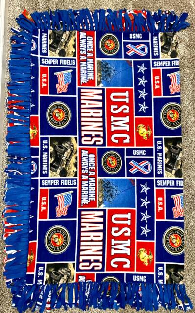 Us Marine Corps Fleece Blanket, Handmade Marine Blanket - image 1