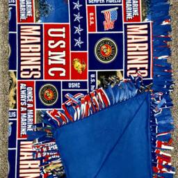 Us Marine Corps Fleece Blanket, Handmade Marine Blanket - thumbnail 3