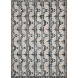 Baby Blue & Beige 1920S Pattern Woven Blankets - thumbnail 3