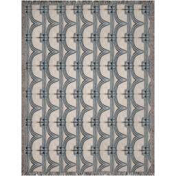 Baby Blue & Beige 1920S Pattern Woven Blankets - thumbnail 4