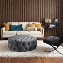 UK Handmade Round Chesterfield Plush Velvet Footstool - Ottoman Coffee Table - thumbnail 2