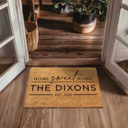 Housewarming Gift - Home Sweet Doormat Decor Personalized Door Mat Engagement Newlywed Wedding New - thumbnail 3