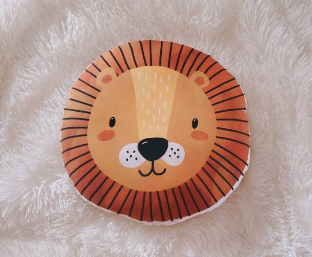 Lion Nursery Pillow, Neutral Animal Baby Room Decor - image 1
