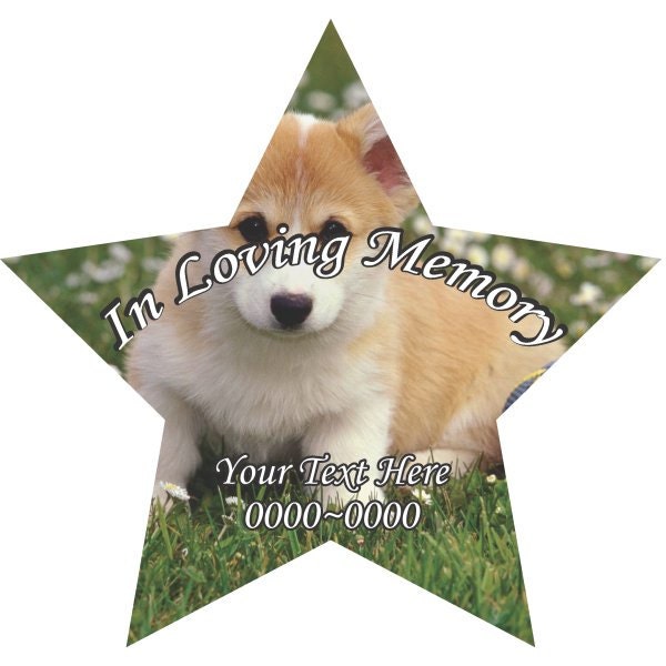 Puppy Dog in Loving Memory Full Color Star Shape 013 Custom Vinyl Wall Decal Or Car Sticker - Ilmfullcolorstar013Et