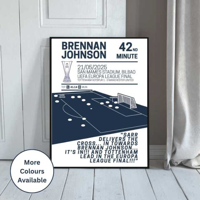 Tottenham Hotspur Europa League Champions Print Johnson Goal - image 1