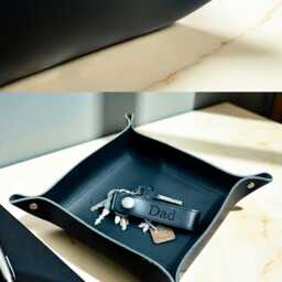 Personalised Leather Valet Tray Catchall Initial Gift Best Man Groomsmen Corporate - thumbnail 4