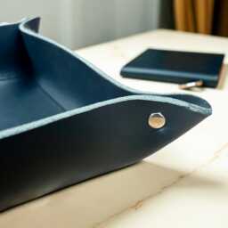 Personalised Leather Valet Tray Catchall Initial Gift Best Man Groomsmen Corporate - thumbnail 3