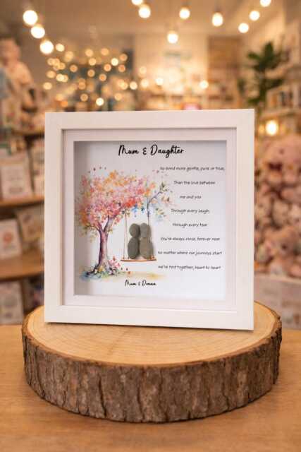Daughter Gift, Pebble Art Frame, Handmade Sentimental Gift For Daughter, Keepsake From Mum, Wall Decor Gifts, Mother & Quote - image 1