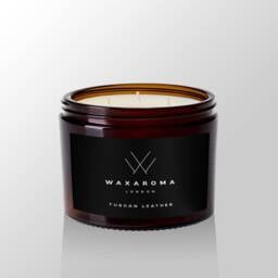 Tuscan Leather Scented Soy Candle Vegan Luxury Jar Candle - thumbnail 4
