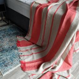 striped Linen Throw Blanket, Softened 280 Gsm Coverlet - thumbnail 3