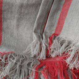 striped Linen Throw Blanket, Softened 280 Gsm Coverlet - thumbnail 4