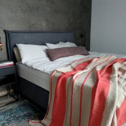 striped Linen Throw Blanket, Softened 280 Gsm Coverlet - thumbnail 2