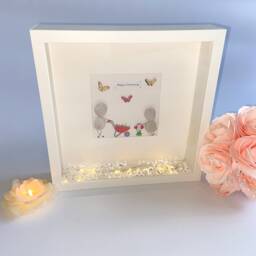 Gardening Pebble Art Box Frame Personalised Gardening Couple Picture Gift For Grandparents Garden Shed Decor Dad Mum Birthday 70 - thumbnail 1