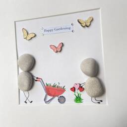 Gardening Pebble Art Box Frame Personalised Gardening Couple Picture Gift For Grandparents Garden Shed Decor Dad Mum Birthday 70 - thumbnail 3
