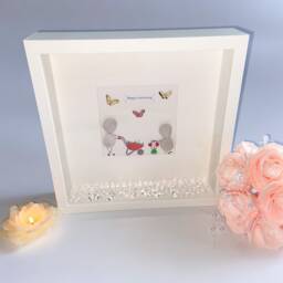 Gardening Pebble Art Box Frame Personalised Gardening Couple Picture Gift For Grandparents Garden Shed Decor Dad Mum Birthday 70 - thumbnail 2