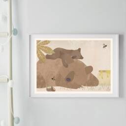 Poster Brown Bears, Poster A4, Illustrations, Animal Poster, Birthday, Children's Birthday - thumbnail 1