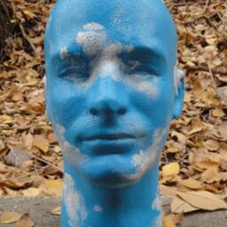 Sky HeadHead in The Clouds Painted Sculpture Art - thumbnail 2