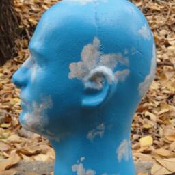Sky HeadHead in The Clouds Painted Sculpture Art - thumbnail 4
