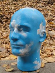 Sky HeadHead in The Clouds Painted Sculpture Art - thumbnail 1