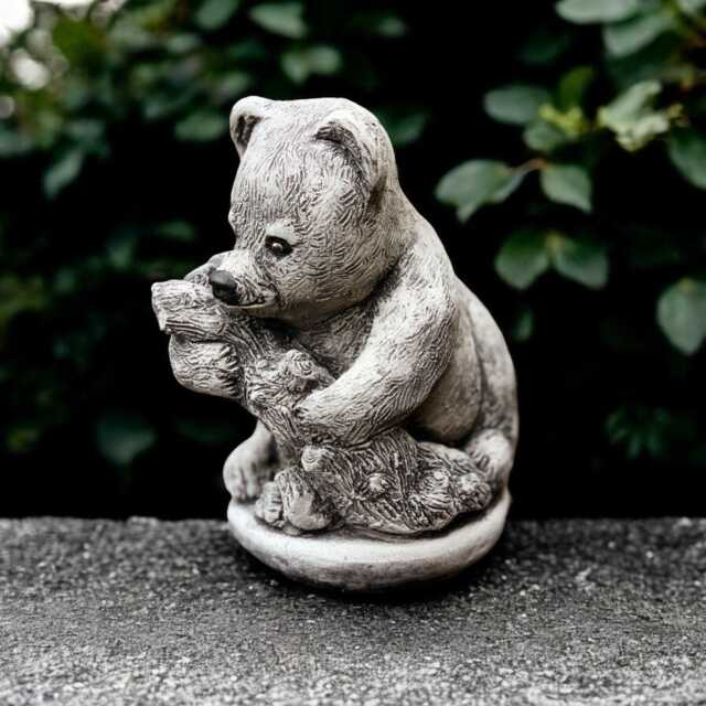 Concrete Teddy Sculpture Cement Bear Figurine Stone Animal Ornament Outdoor Wildlife Decoration Adorable Gift Garden Art - image 1