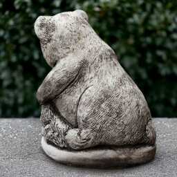 Concrete Teddy Sculpture Cement Bear Figurine Stone Animal Ornament Outdoor Wildlife Decoration Adorable Gift Garden Art - thumbnail 4