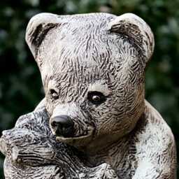 Concrete Teddy Sculpture Cement Bear Figurine Stone Animal Ornament Outdoor Wildlife Decoration Adorable Gift Garden Art - thumbnail 2