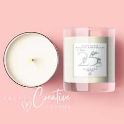 25Th Wedding Anniversary Candle, Silver Gift, Personalised Candle, 25Th Parent, Grandparent - thumbnail 2