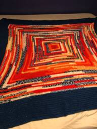 Simple Square Bright Primary Blanket