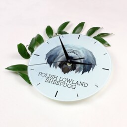 A Clock With A Polish Lowland Sheepdog Dog. New Collection The Geometric Dog - thumbnail 2