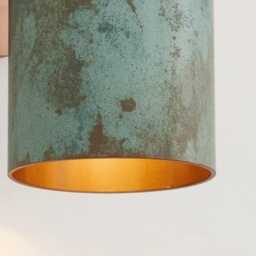 Green Patina Copper Wall Sconce Handmade Rustic Indoor/Outdoor Light - thumbnail 3