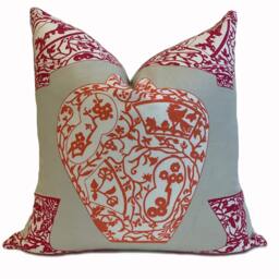 Thibaut Imari Vase Summer Collection Cushion Cover Pillow Double Sided Pink & Orange - thumbnail 2