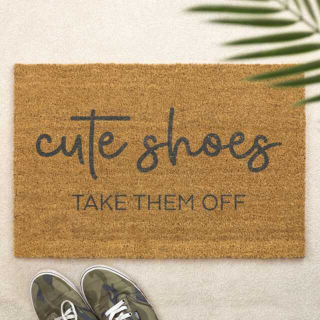 Cute Shoes Take Them Off Doormat Funny Entryway Mat, Modern Home D??cor, Humorous Front Door Gift - image 1
