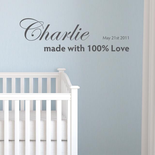Wall Sticker Made With Love - Decals Tattoo Art Quote Home Decor Nursery Baby - image 1