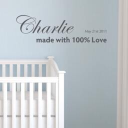 Wall Sticker Made With Love - Decals Tattoo Art Quote Home Decor Nursery Baby - thumbnail 1