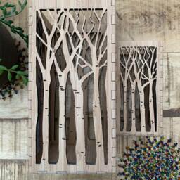 Personalised Wooden Candle Holder Forest Trees Theme - thumbnail 3