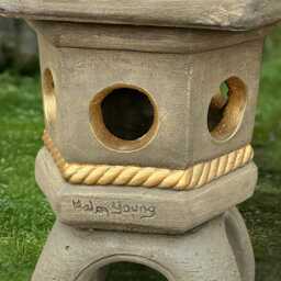 Concrete Pagoda Sculpture Stone Lantern Statue Outdoor Asian Figure Cement Ornament Pagoda Lover Gift Handmade Yard Art - thumbnail 4