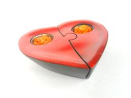 "Handmade Mango Wood Carving Heart Shape Tea Light Candle Holder Hand Carved Home Art Decor Vase Tealight 6""x6""x1.5"