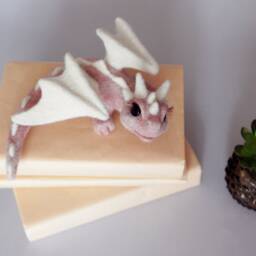 Needle Felted Dragon Couple Fantasy Valentine Gift Figurines - thumbnail 2
