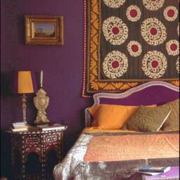 "Bohemian Silk Pillow Cover Orange Magenta Embroidered Tassel - 14""x 20" - thumbnail 2