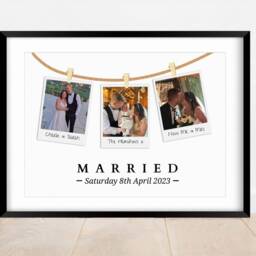 Personalised Wedding Photo Print Newlywed Gift Wall Art - thumbnail 3