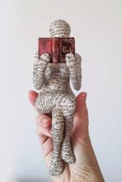 Reading Woman, Papier Mache Figure - thumbnail 1