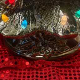 Handmade Glazed Ceramic Christmas Tree With Multicolored Bulbs - Ornamented Xmas Heirloom - thumbnail 4