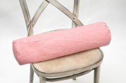 Bolster Pillow, Roll Buckwheat Neck Dusty Rose Linen Bolster Pillow With Bucwheat Hulls, 5'x20'/13x50cm Neck