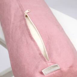Bolster Pillow, Roll Buckwheat Neck Dusty Rose Linen Bolster Pillow With Bucwheat Hulls, 5'x20'/13x50cm Neck - thumbnail 3