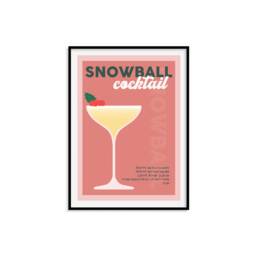 Snowball Classic Christmas Cocktail Recipe Print - Decor, Bar Prints, Retro Print, Gifts, Cart, Eclectic, Kitchen - thumbnail 3