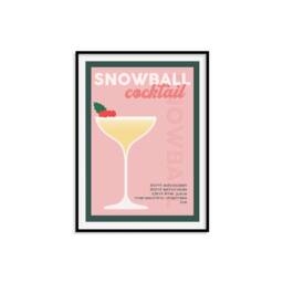 Snowball Classic Christmas Cocktail Recipe Print - Decor, Bar Prints, Retro Print, Gifts, Cart, Eclectic, Kitchen - thumbnail 2