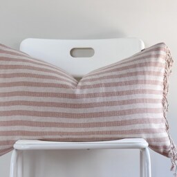 Handwoven Lumbar Pillow Cover Vintage Karen Textile, Boho Farmhouse Decor - thumbnail 2