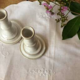 Ceramic Shabbat Candlesticks - Minimalist Classic Candleholders - thumbnail 4