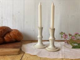 Ceramic Shabbat Candlesticks - Minimalist Classic Candleholders