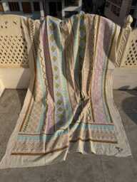 Handcrafted Suzani Quilt - 100% Cotton, Traditional Embroidery, Ethnic Bohemian Bedspread Or Sofa Cover - thumbnail 1